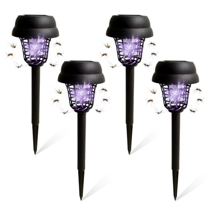 Lot de 4 Lampe Anti Moustique Solaire UV 360° Exterieur Non Toxique Jardin Terrasse VITDIPY
