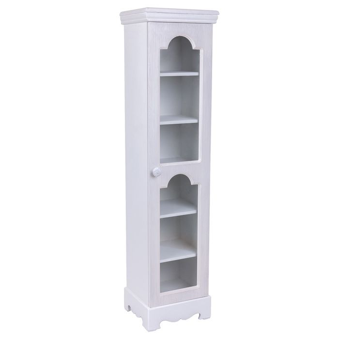 Vitrine en bois 1 porte blanc 24x20x98 5 Vitrine en bois 1 porte blanc 24x20x98 5