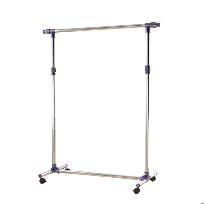 Garderobeständer sur roulettes – Kleiderständer en inox – réglable en hauteur et en largeur – argent