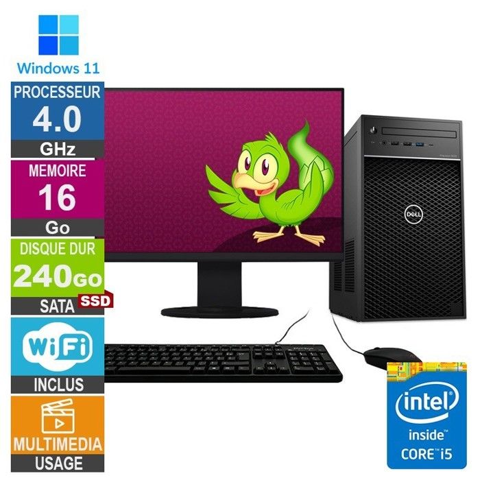 Precision 3630 i5 8400 4GHz 240Go SSD Wifi W11 + Ecran 20 Très bon état - vue 2