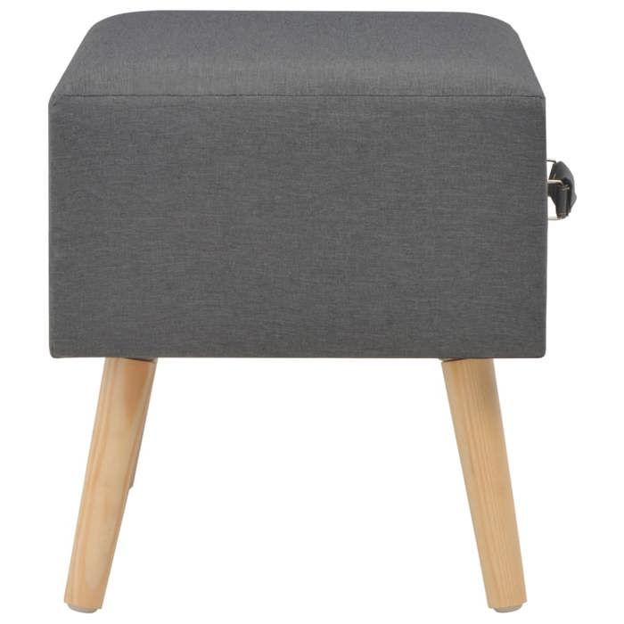 Cabinet de Lit Moderne Gris Table de chevet/nuit avec rangement Gris foncé 40x35x40 cm Tissu CC2267