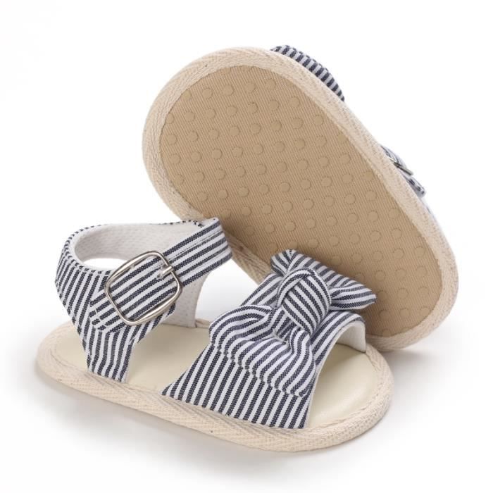 Sandales Bébé Fille Geagodelia – Avec Nœud, Antidérapantes, 0-18 Mois, Coton Et Caoutchouc Souple – Idéal Apprentissage Marche