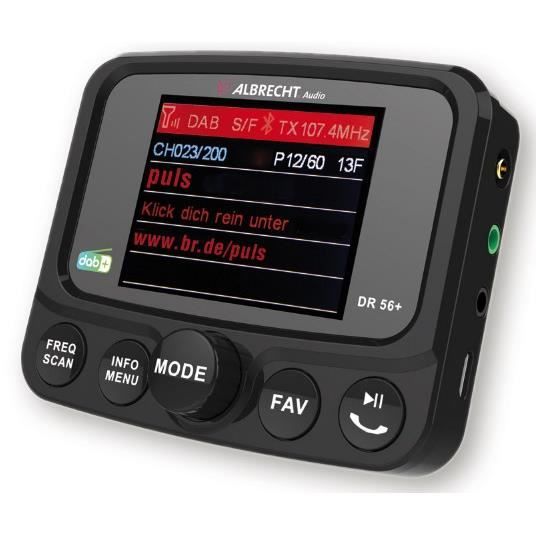 Radio Voiture - Albrecht - DR 56+ DAB+ - Numérique - TFT - Bluetooth 4.0