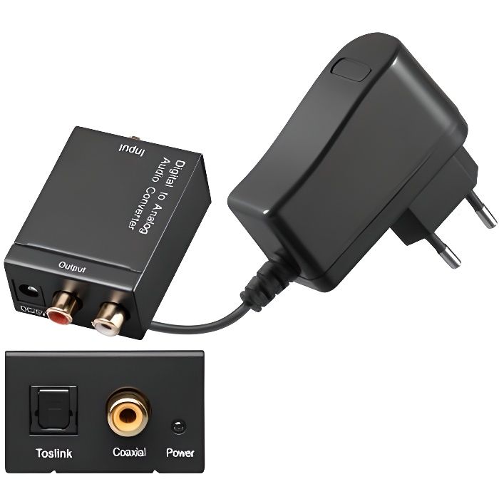 Alpexe® convertisseur numerique-analogique audio - bloc d alimentation inclus - AVW 7 Digital vers Analog Audio convertisseur