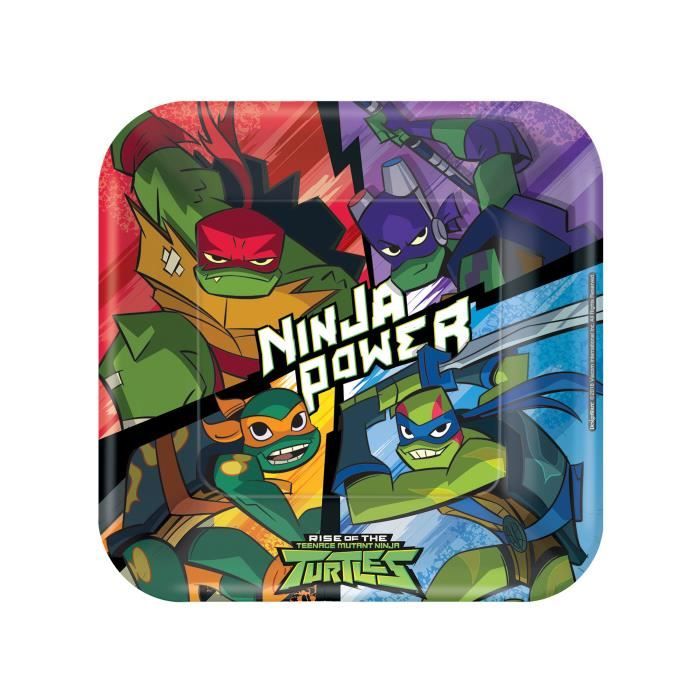 8 Assiettes En Carton Carrees Le Destin Des Tortues Ninja 23 X 23 Cm Colore Cdiscount Maison
