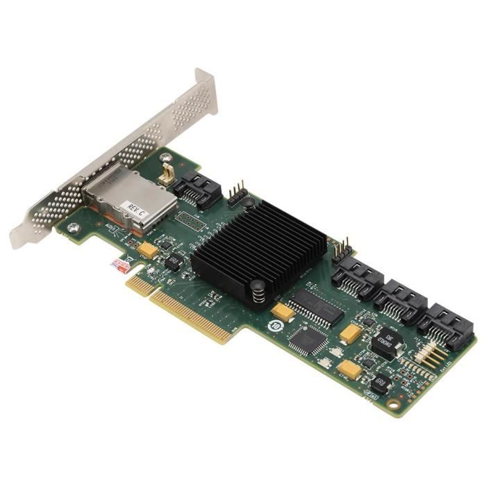 Carte PCIe SATA Puce LSI 2008-8I Carte contrôleur PCIe SAS/SATA 8 Ports 6 Gbps pour Disque Dur SAS 9211-8i 2008E SATA3 4T 