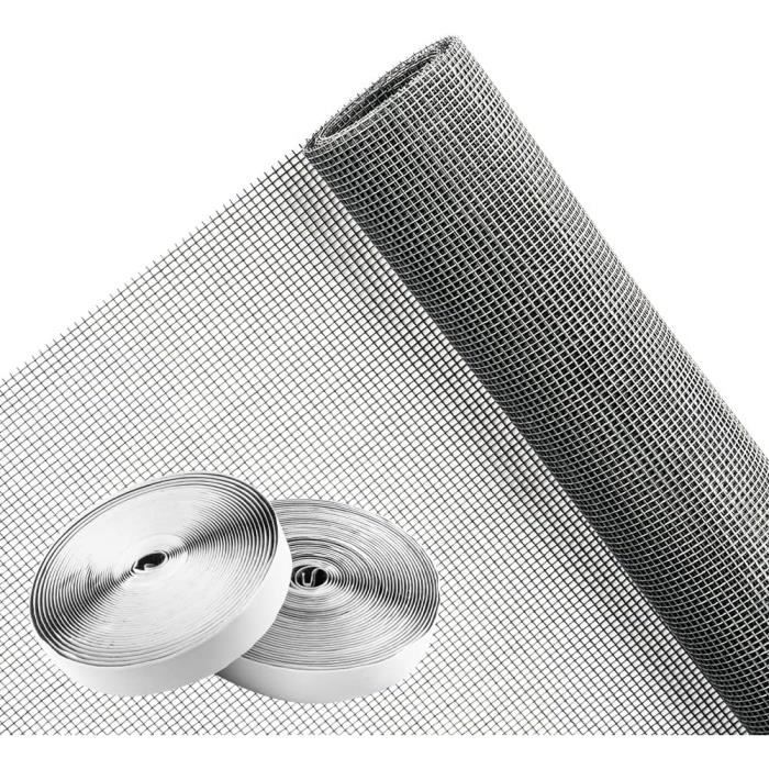 2* Moustiquaire à Découper Soi-même Sans Perçage - Avec Bande Velcro - 130 Cm X 150 Cm - Blanc