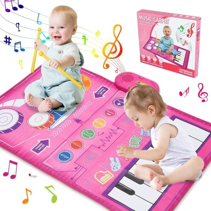 2 en 1 Tapis Musical Bébé,Tapis De Piano Enfants,Tapis De Musique