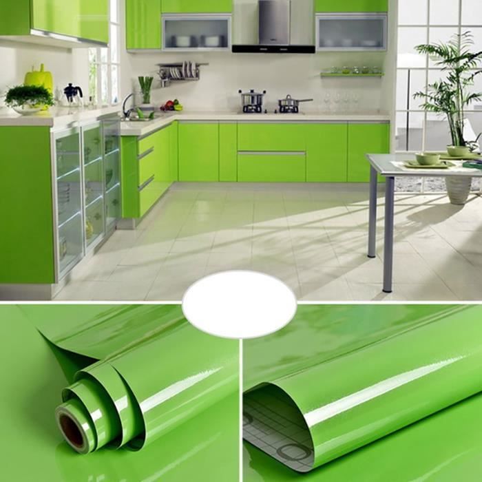 Papier Peint 10mx45cm Autocollant Papier Peint Pvc Auto Papier Peint Adhesif Pour Vivre Armoire Vert Cuisine Chambre Cdiscount Bricolage