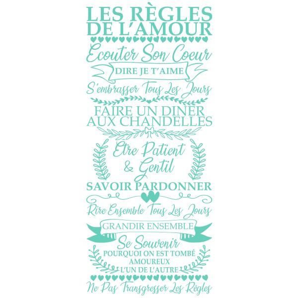 Sticker Citation Texte Les Regles De L Amour Vintage 60x26 Cm Mint Tex056 Achat Vente Stickers Cdiscount Sticker Citation Texte Les Regles De L Amour Vintage 60x26 Cm Mint Tex056 Achat Vente Stickers Cdiscount