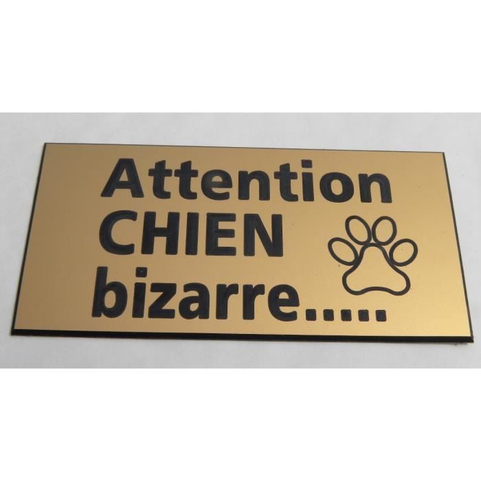 plaque gravée ATTENTION  AU CHIEN Format 98 X 200 mm 