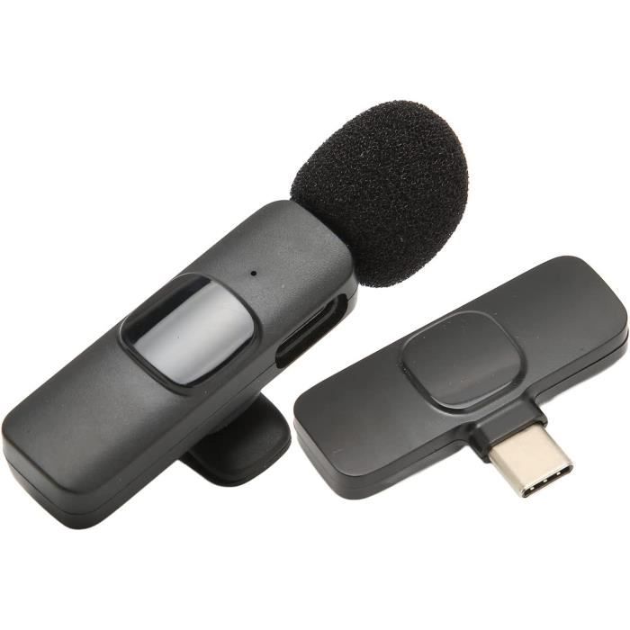 Micro-cravate sans Fil, USB C Plug Play Mini Lavalier Micro