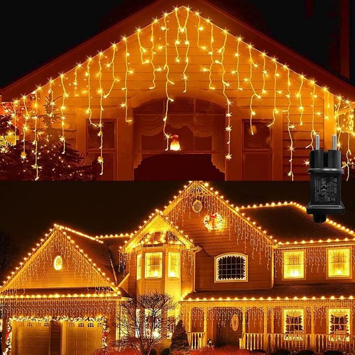 Rideau Lumineux Noël Extérieur 10M 480LED,Guirlande Lumineuse Extérieur