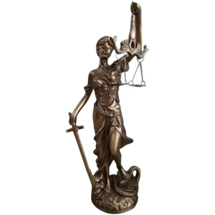 Statuette de la femme justice Figurine de femme de style antique Bronze