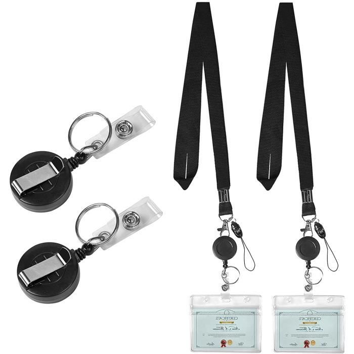 Porte-badge Avec Porte-carte Transparent - Lot De 3 Avec Cordon - Neuf, Clip Pratique