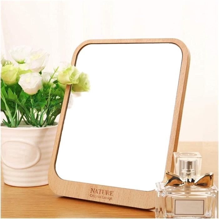 Miroir De Table Rectangle – Cadre Bois Noir Et Nacre – 45x25 Cm – Occasion
