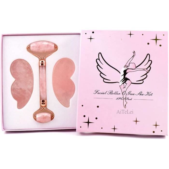 Outil De Massage Visage Gua Sha En Pierre Bian - Soulage Tensions - Noir