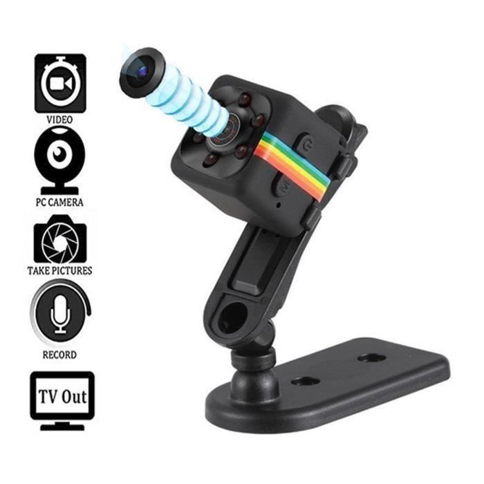 Mini Caméra Espion HD 1080P Sport DV Caméra/Vision Nocturne/Détection de Mouvement pour Caméra de Surveillance de Sécurité Noir