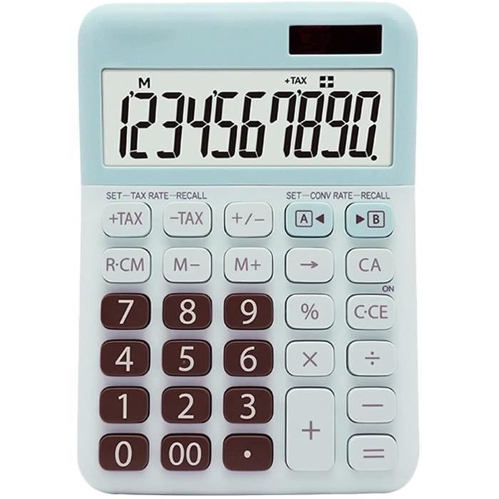 Calculatrice De Poche Plus Office A4 - 8 Chiffres, écran LCD - Alimentation Solaire Et Pile