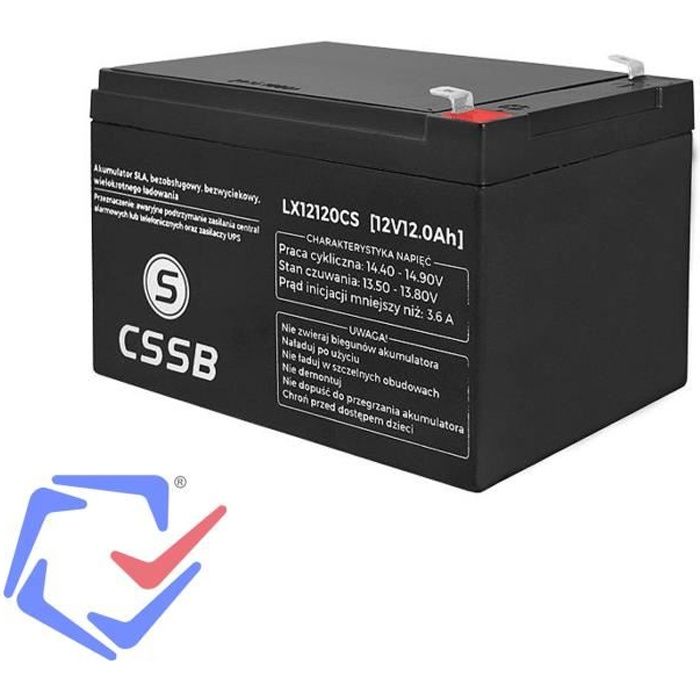 Batterie en gel CSSB 12V 12Ah voiture vehicule Cdiscount Auto
