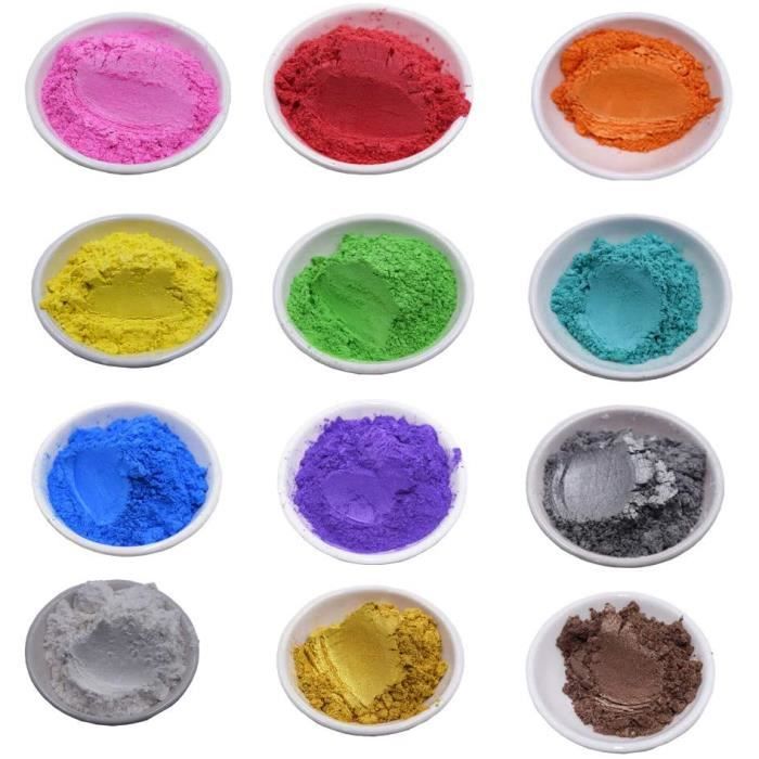 50 Colorant Resine Epoxy Trousse Métallique Poudre Mica Pigment