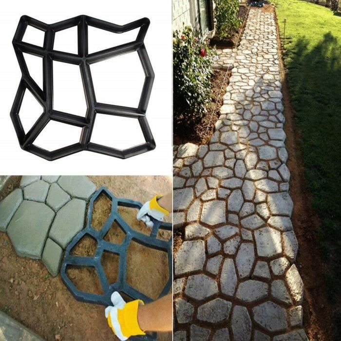 Moule à Pavé Plastique Pavage Moyen Béton Moules Pierres Stepping Stone Jardin Allée Moule Pavage Chemin Moule 60 x 50cm