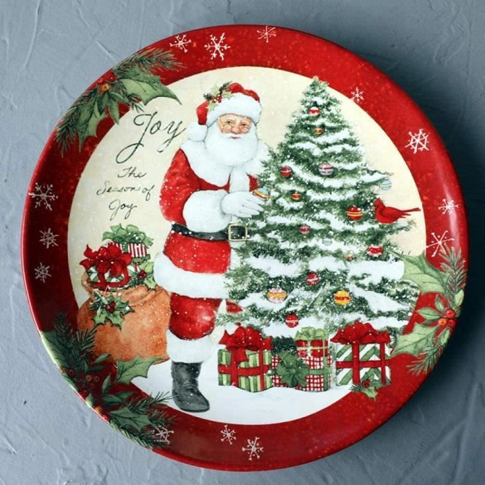 Grande Assiette Perforée Décoration de Noël - diamètre 30 cm