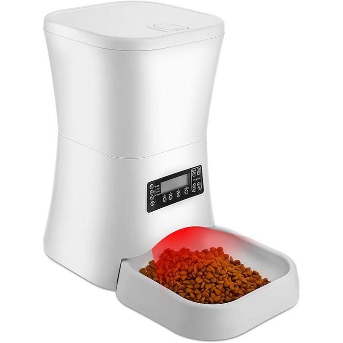 Comparer les prix de Sailnovo 7L Distributeur Automatique de Nourriture pour Chiens et Chats, Distributeur de Croquettes avec écran LCD et Minuterie Prog