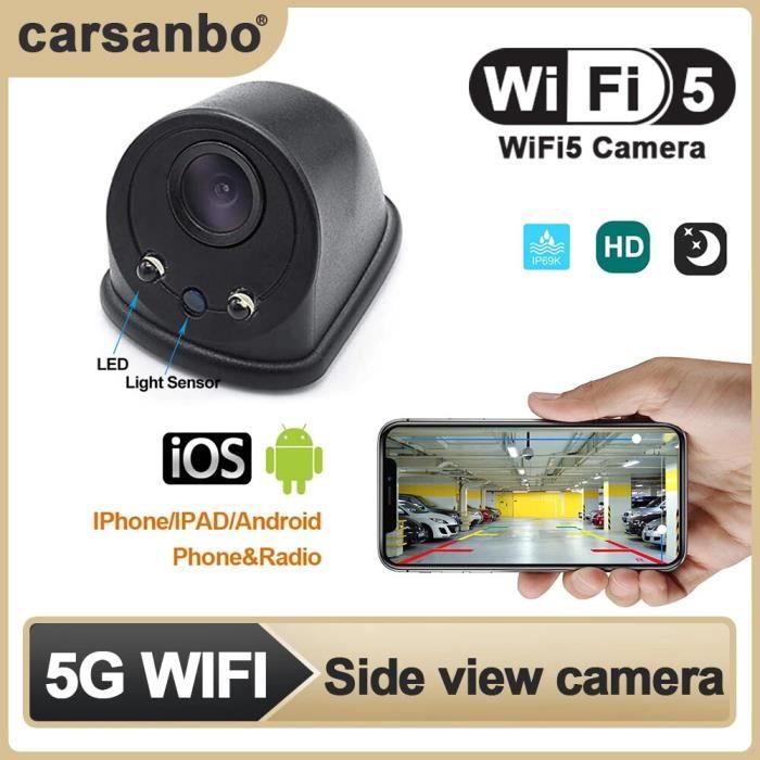 Caméra de recul,Caméra de voiture Wifi 5 720P HD, vue latérale