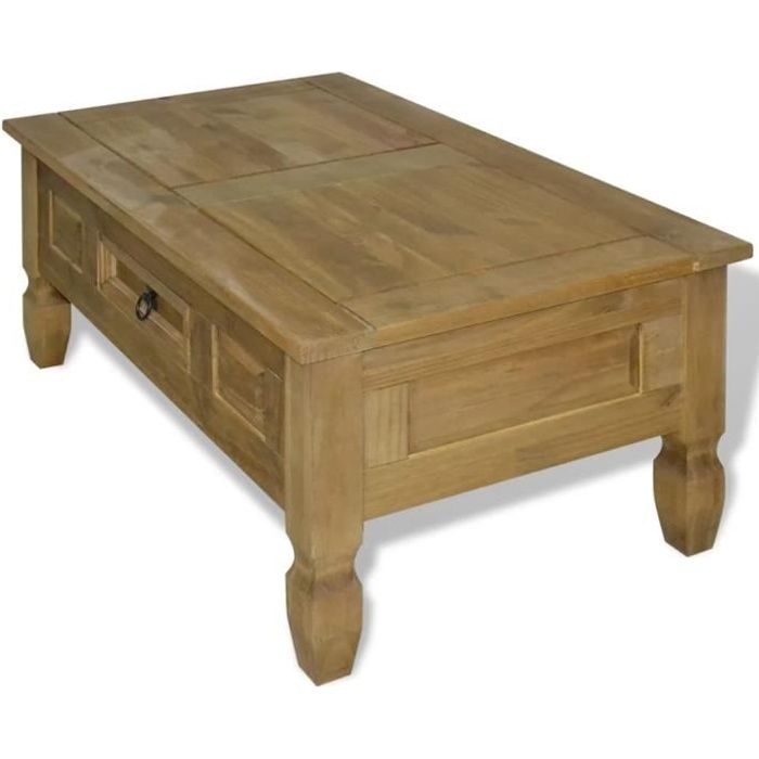 Table basse Scandinave - Bout de canapé Table à thé Pin mexicain Gamme Corona 100 x 60 x 45 cm