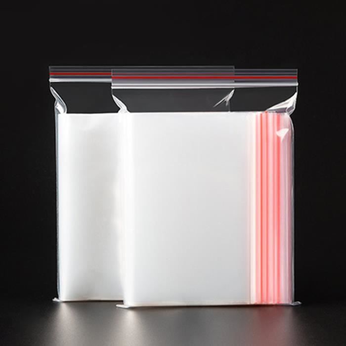 Lot De 50 Sacs D'Emballage Givrés Avec Fermeture Éclair - Plastique Polyéthylène - Tailles Multiples Pour Vêtements, Maquillage, Expédition