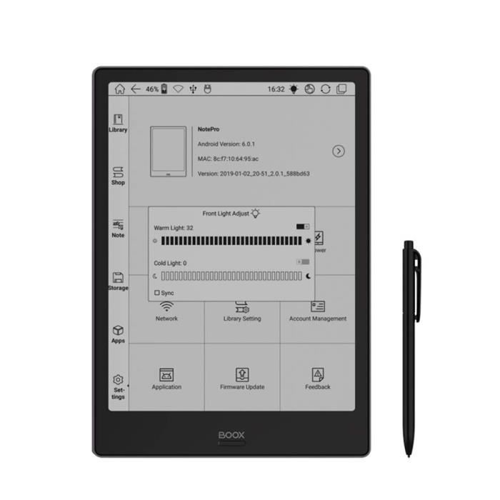 BOOX Note Pro ebook Reader 10.3 E-reader Wi-Fi e-ink Flexible Tou-ch Carta  Écran Bloc-notes Numérique Front Light Android e - Cdiscount Informatique