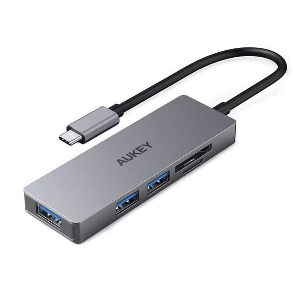 Hub USB-C 4 En 1 - Ports : USB-C, USB 3.0 (5 Gbit/s), USB 2.0 - Aluminium, Pour PC Portable, Tablette, Smartphone - 5