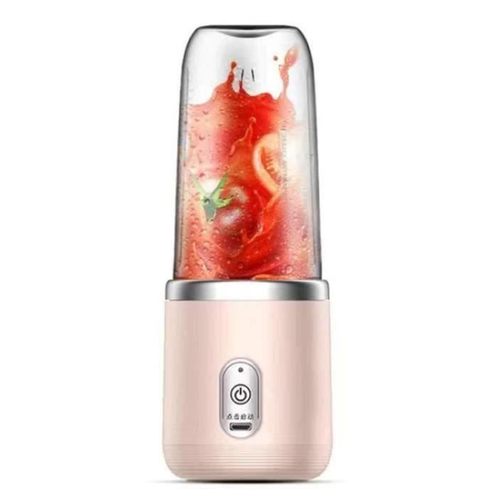 Extracteur de Jus - AUTREMENT - Mini Mixeur USB - 6 Lames - Rose - Pour Shakes et Smoothies