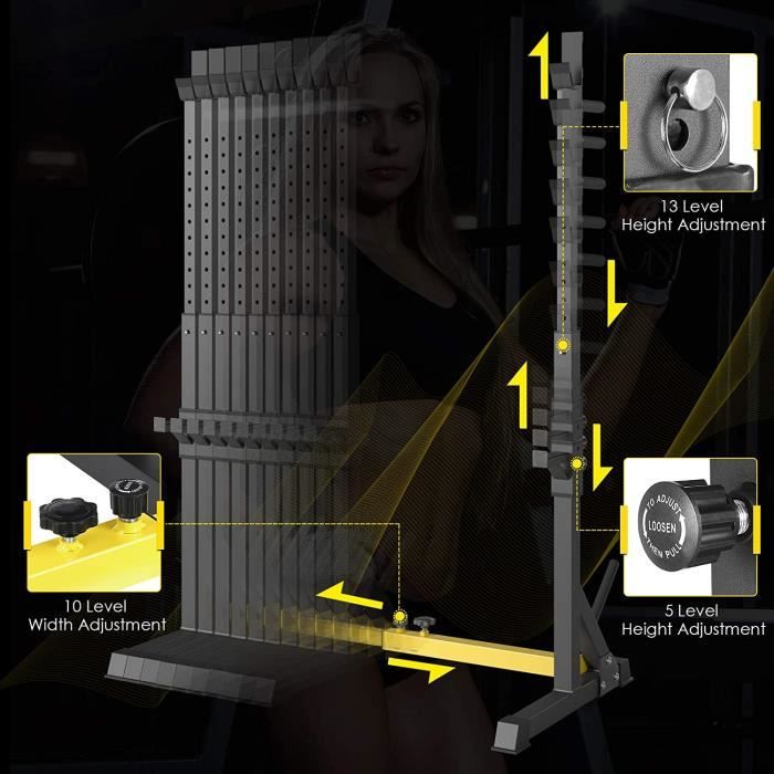 Rack à Squat De Musculation Polyvalent Avec Supports De Sécurité Et De Rangements