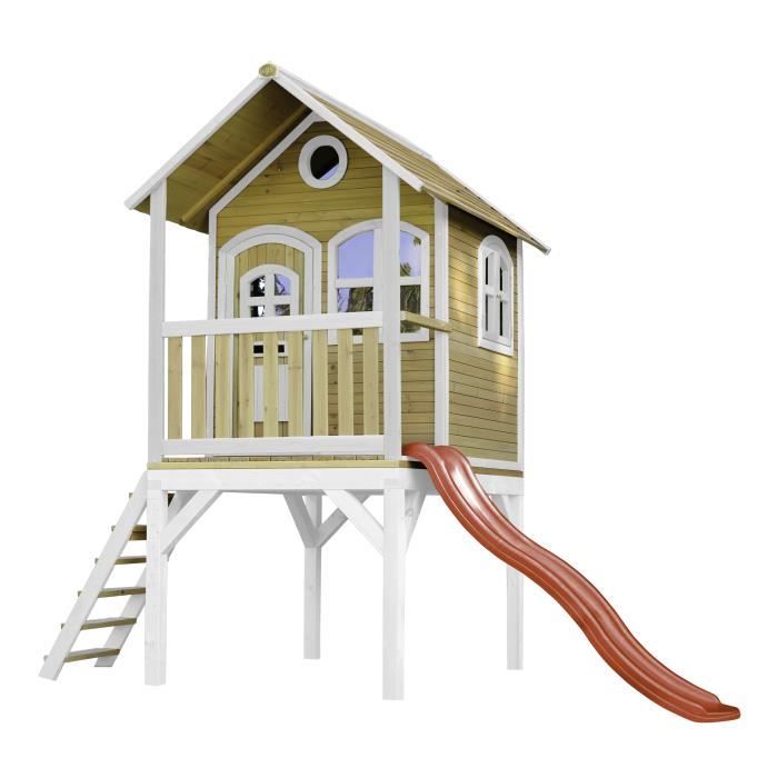 Cabane sur pilotis avec toboggan CIMES en bois FSC® - Jeux Cabane sur pilotis avec toboggan CIMES en bois FSC® - Jeux
