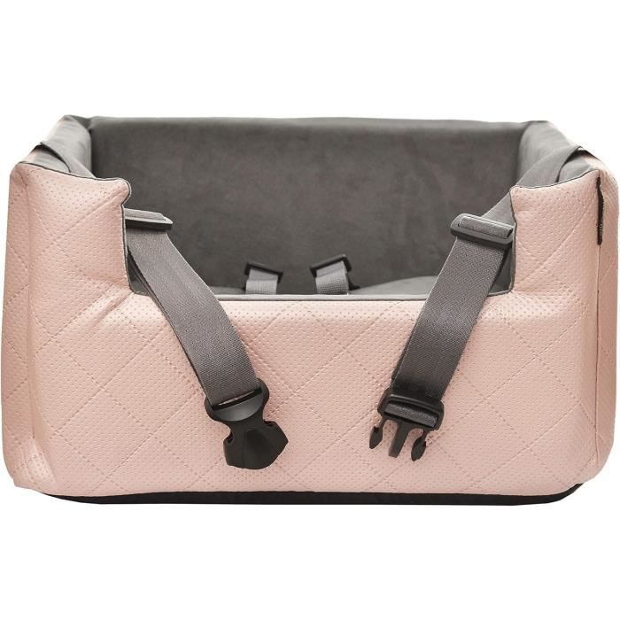 Meilleurs prix pour Siège auto pour chien, siège auto pour chat, siège de transport, rose, L 57 x 50 x 25 cm, cuir artificiel, métallisé