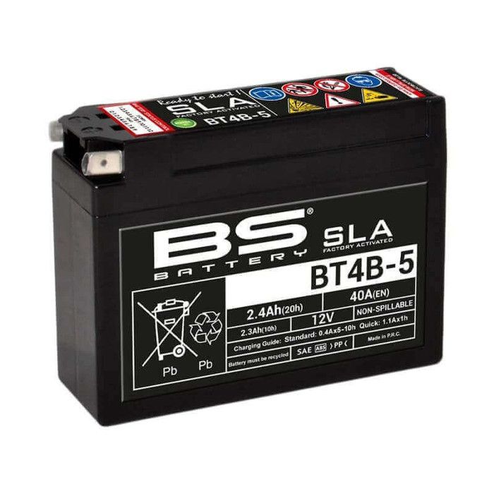 Batterie SLA BS Battery pour moto enfant YT4B-5 / 12V 2.4Ah
