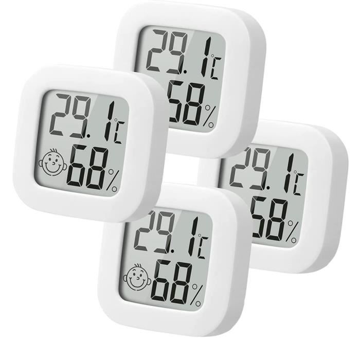 Lot De 5 Mini Thermomètre Hygromètre Intérieur KETOTEK - Moniteur Température Humidité LCD Précis