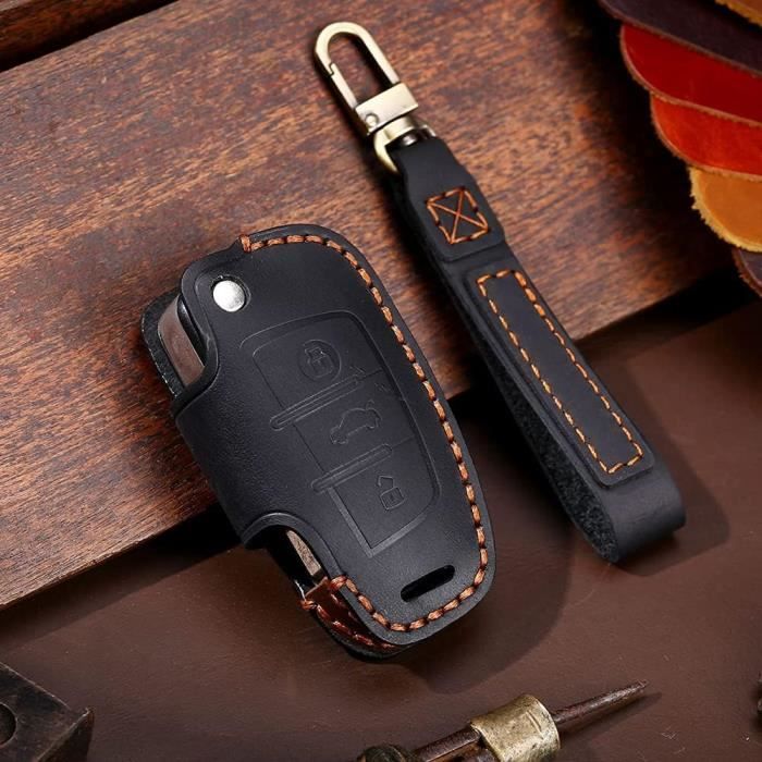 Coque étui Porte-clés Carbone Pour Audi A3 A4 A5 A6 A7 - Compatible Nombreux Modèles
