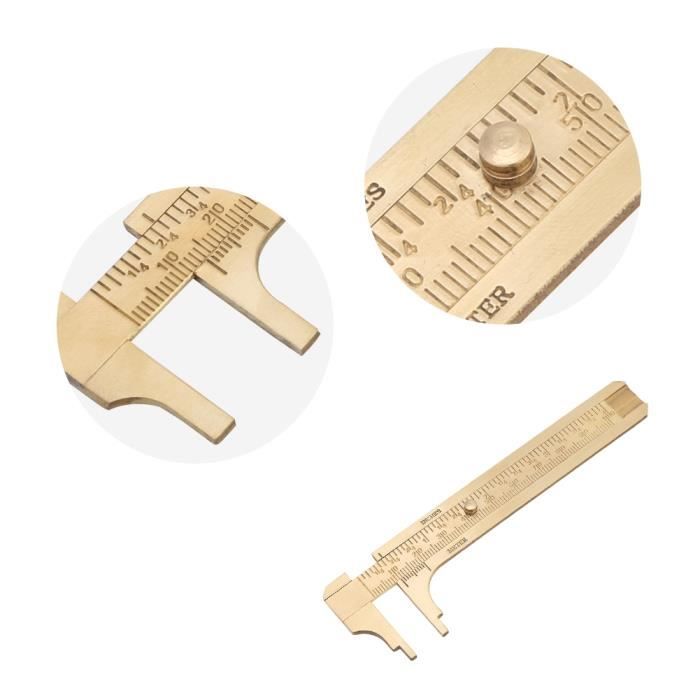 Pied à Coulisse Mini En Laiton - Outil De Mesure Précise Vintage Pour Bijoux, Non Magnétique