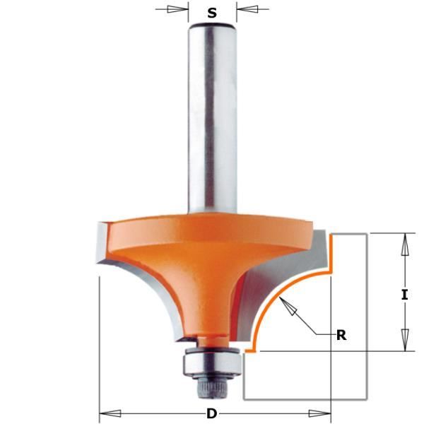 FRAISE POUR QUART DE ROND A/ROULEMENT HW S=12,7 D=54 A=15° R=12,7-6,35 880.542.11 