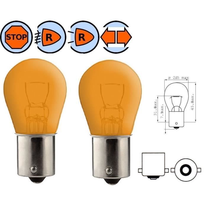 Ampoule T10 LED W5W orange Veilleuse voitures moto scooter 12V