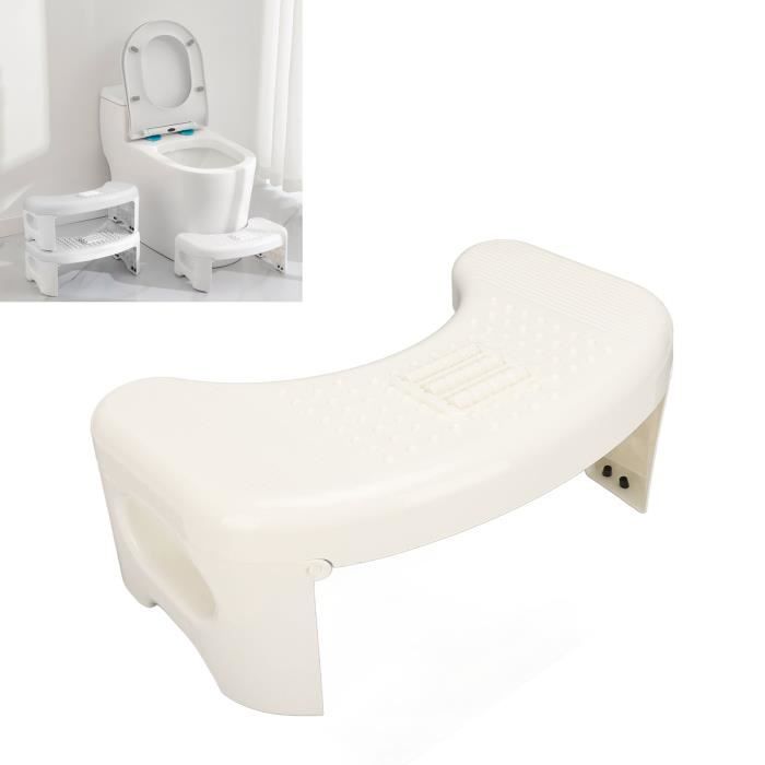 ABI Tabouret de salle de bain toilette Pliable Courbe U Design Antidérapant Portable Facile Rangement Caca Tabouret Blanc En Stock