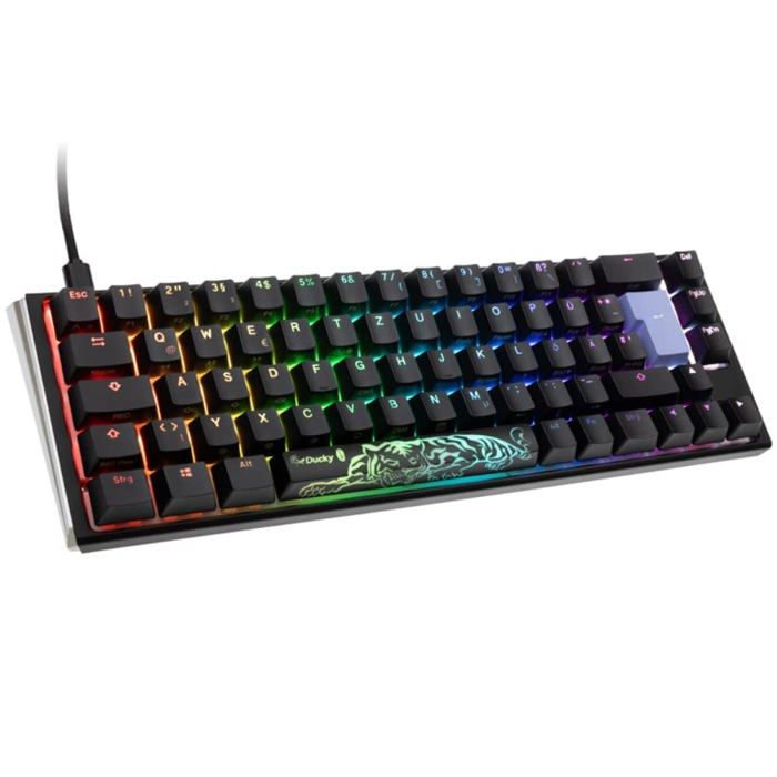 Clavier Mécanique Ducky One 3 Classic SF – RGB LED, USB, Noir/Blanc, Allemand - vue 2