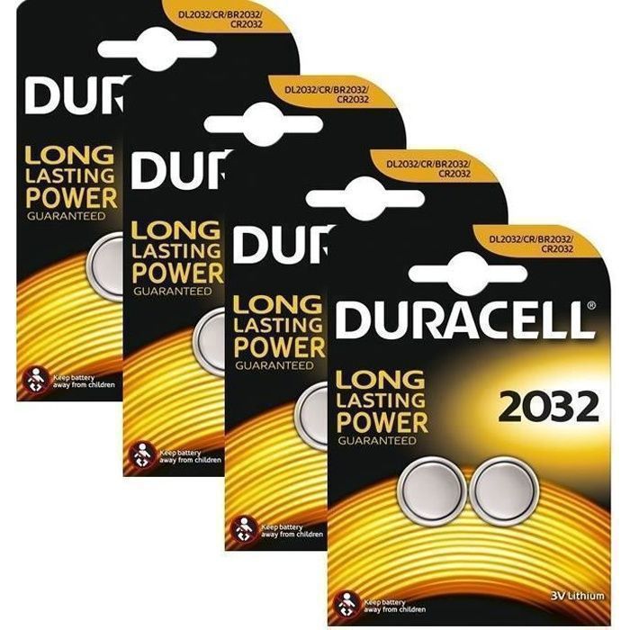 8 x Duracell CR2032 3V pile à pile au lithium 2032, DL2032, BR2032, SB-T15  - Cdiscount Jeux - Jouets