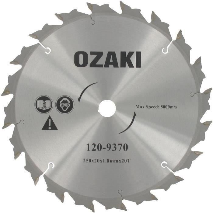 Lame 20 dents à pointe carbure adaptable pour débroussailleuse - Coupe de 250mm, alésage: 20,0mm, ép