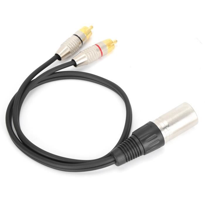 Fdit câble XLR mâle vers Phono RCA Câble répartiteur audio XLR mâle vers 2 RCA Câble de