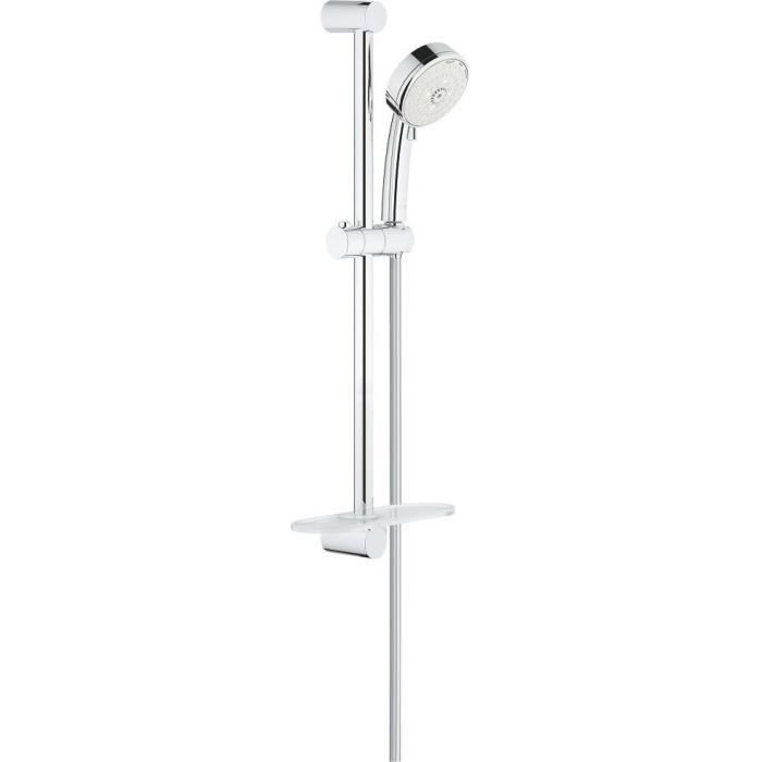 GROHE Ensemble de douche 3 jets Tempesta Cosmopolitan 27576002 - Barre de douche 60 cm - Limiteur de