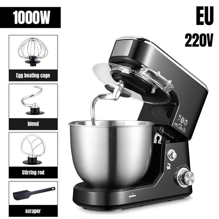 Robot Pâtissier - JOULLI - 1000W - 5L - 3 Vitesses - Accessoires Inclus